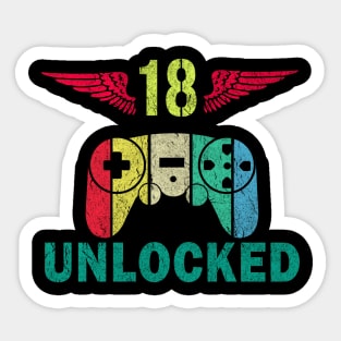 Level 18 Unlocked Awesome Since 2002 - Gamers lovers Sticker